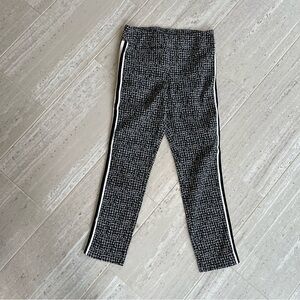 Joseph Ribkoff Black & White Tweed-Effect Ankle Pants with Side Stripes